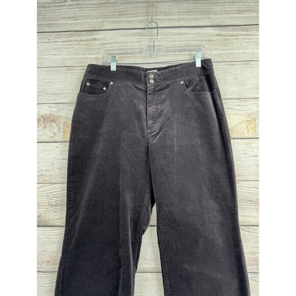 Chico's Corduroy Bistro Bootcut Pants Womens 2.5/14/L Black Stretch NEW - Picture 3 of 12
